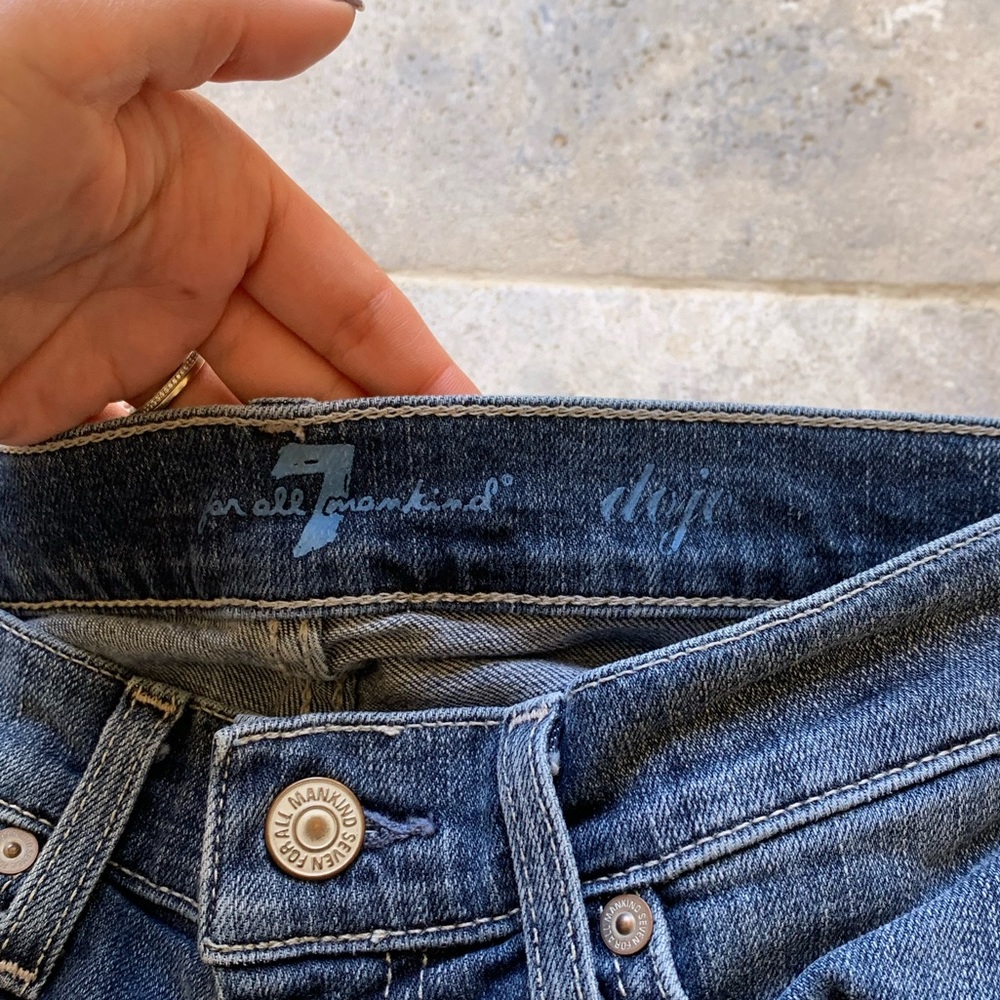 7 For All Mankind Women's Dark Blue Flare Jeans - Picture 3 of 12